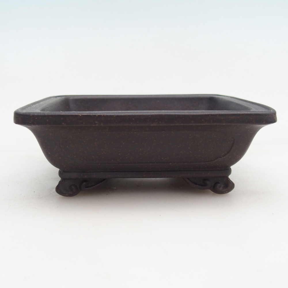 Cuenco bonsái de cerámica 12 x 11 x 4,5 cm, color ocre parduzco