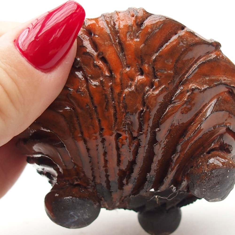 Concha de cerámica 8,5 x 8,5 x 5 cm , color naranja