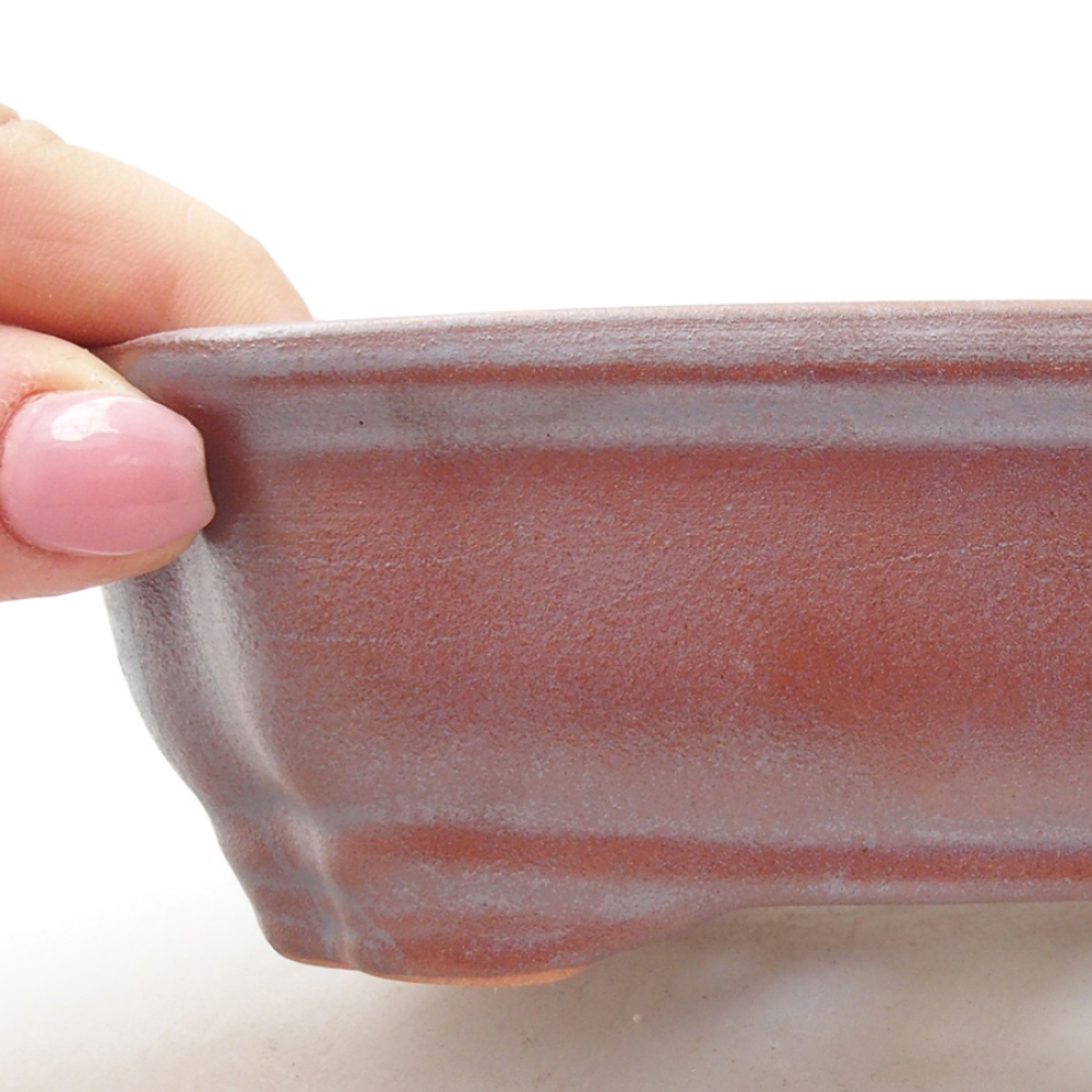 Cuenco bonsái de cerámica 16 x 12 x 5 cm, color metálico