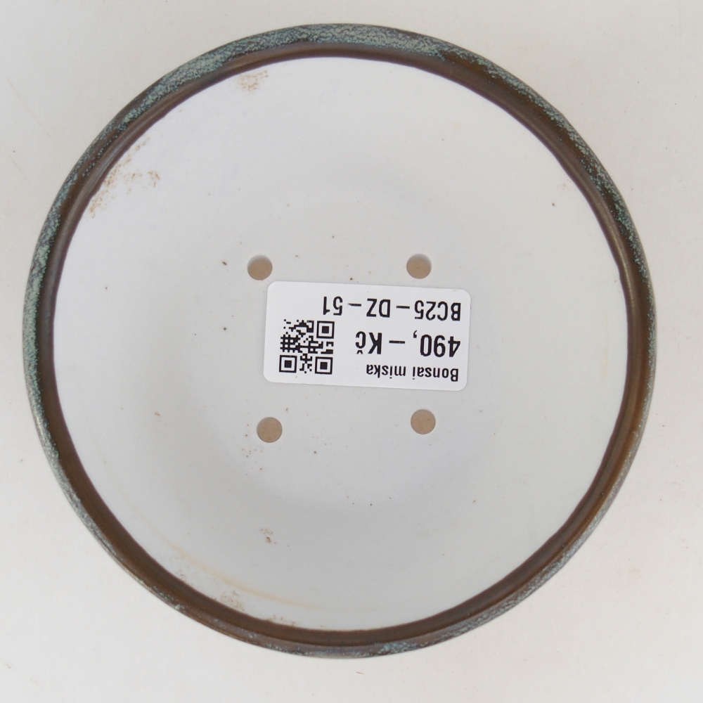 Cuenco bonsái de cerámica 10,5 x 10,5 x 5 cm, verde