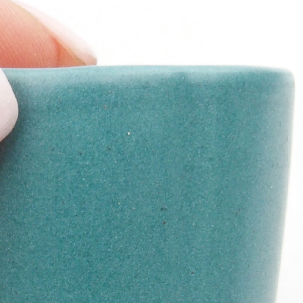 Cuenco bonsái de cerámica 6,5 x 5,5 x 4 cm, color azul