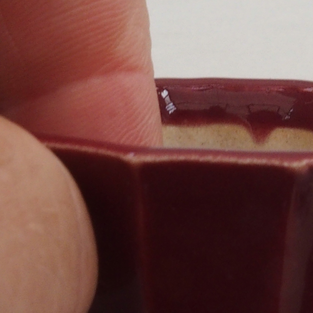 Mini cuenco bonsái 5 x 5 x 3 cm, burdeos