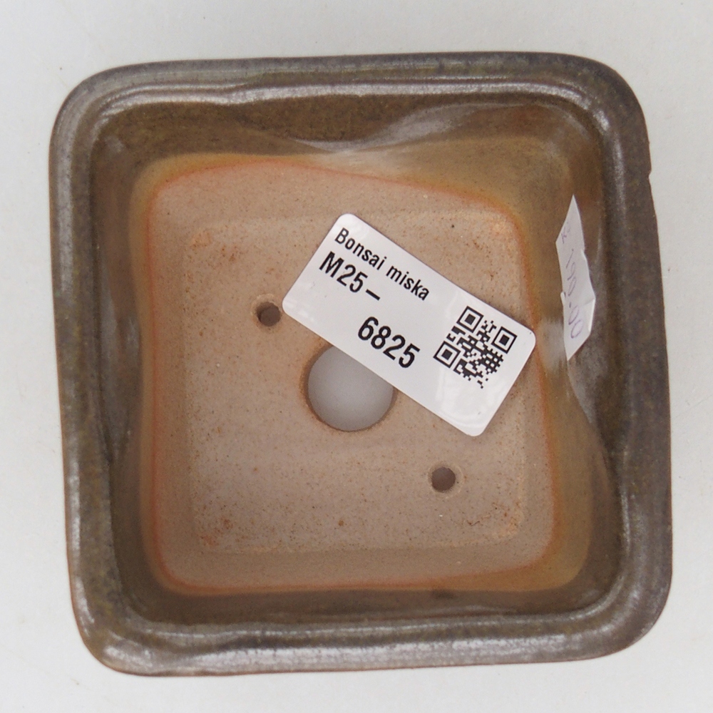 Cuenco bonsái de cerámica 8,5 x 8,5 x 5 cm, marrón
