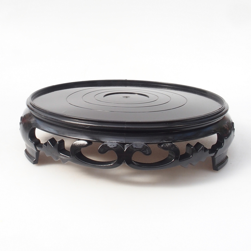 Mesa de plástico para bonsái redonda 21 x 21 x 5 cm, negra