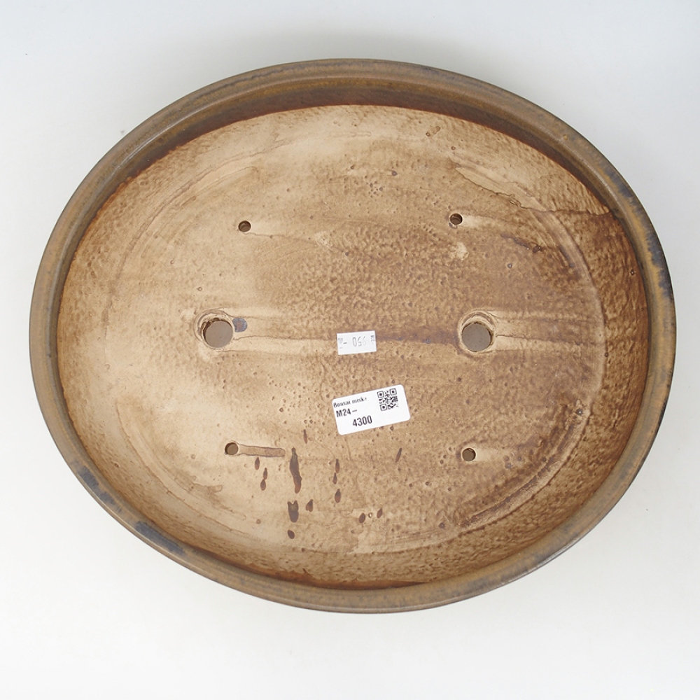 Cuenco bonsái de cerámica 32 x 28 x 6 cm, marrón