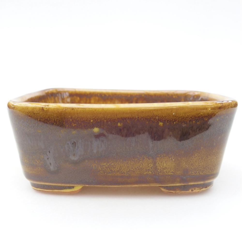 Cuenco bonsái de cerámica 11 x 9,5 x 4,5 cm, amarillo