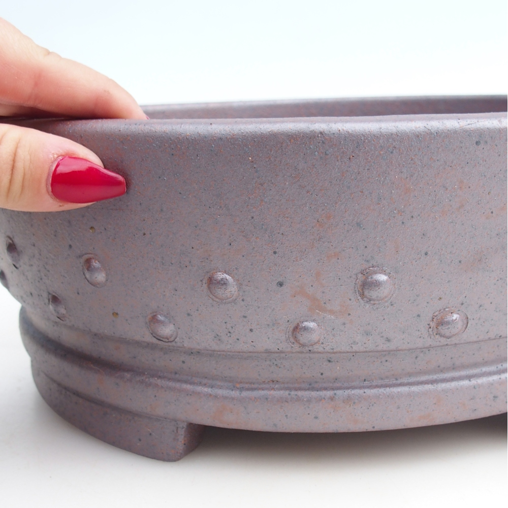 Cuenco bonsái de cerámica 25,5 x 25,5 x 9,5 cm, color metálico