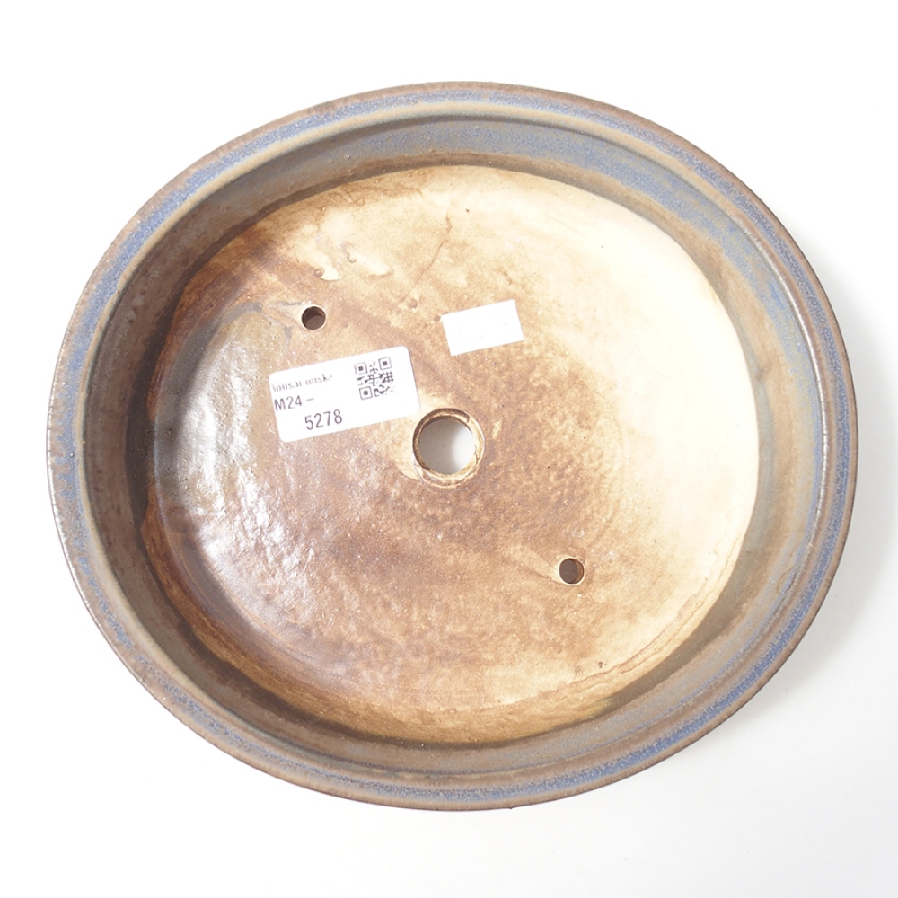 Cuenco bonsái de cerámica 21 x 19 x 5 cm, color azul