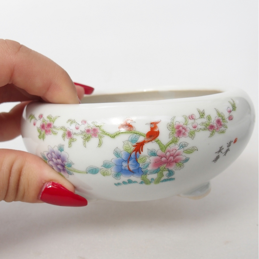 Cuenco bonsái de cerámica 10 x 10 x 5 cm, color blanco