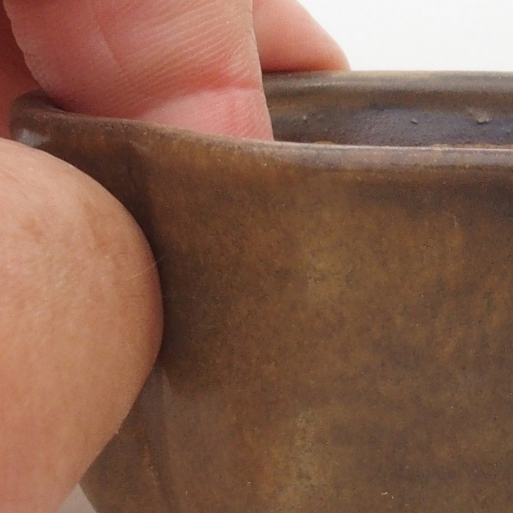 Cuenco bonsái de cerámica 10 x 8,5 x 4 cm, marrón