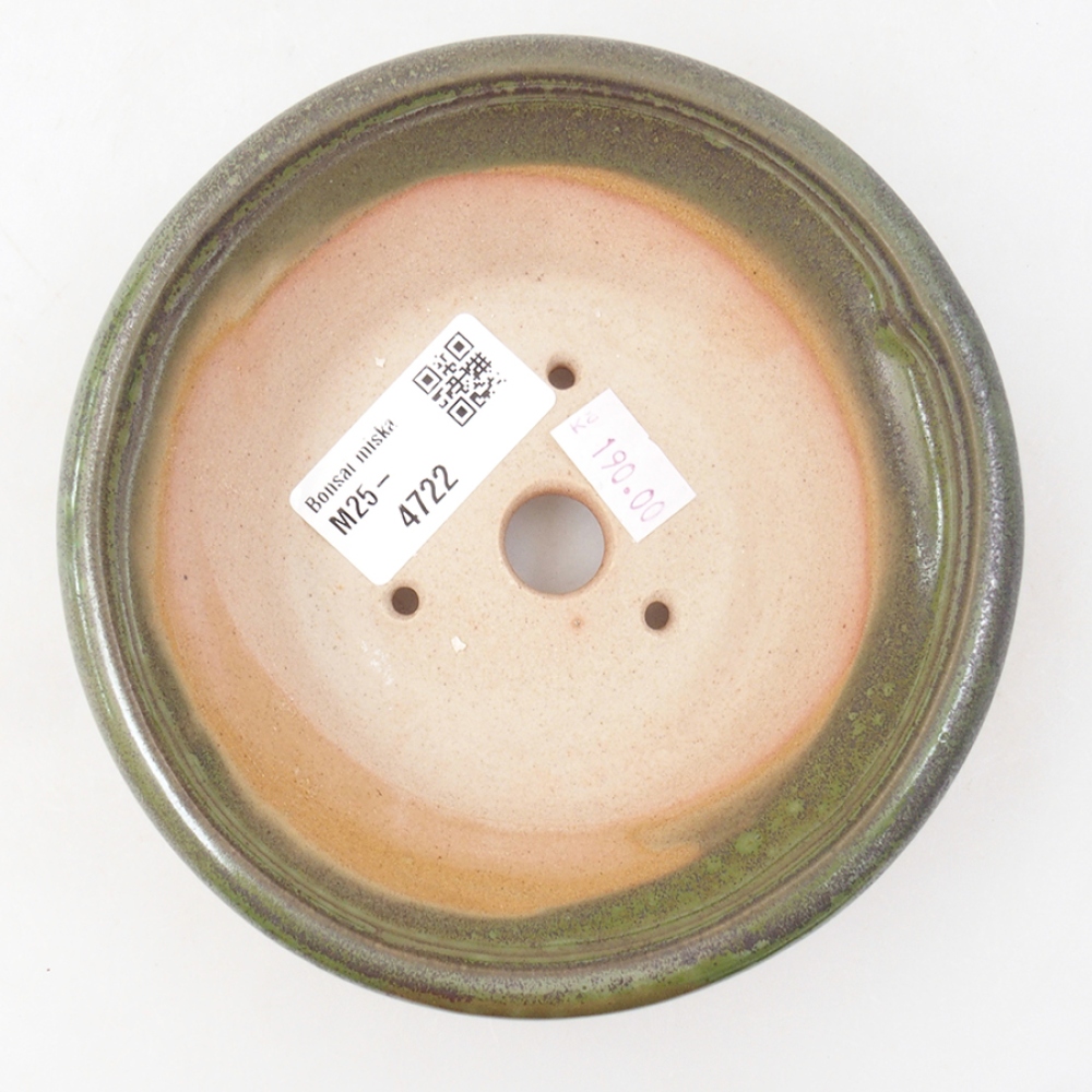 Cuenco bonsái de cerámica 13,5 x 13,5 x 5 cm, verde