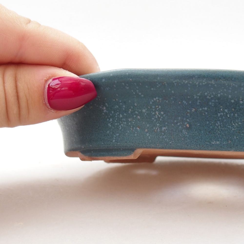 Cuenco bonsái de cerámica 13 x 11 x 3 cm, color azul