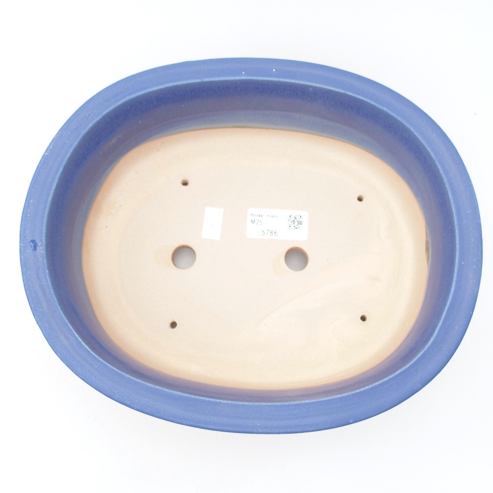 Cuenco bonsái de cerámica 26 x 22 x 8 cm, color azul