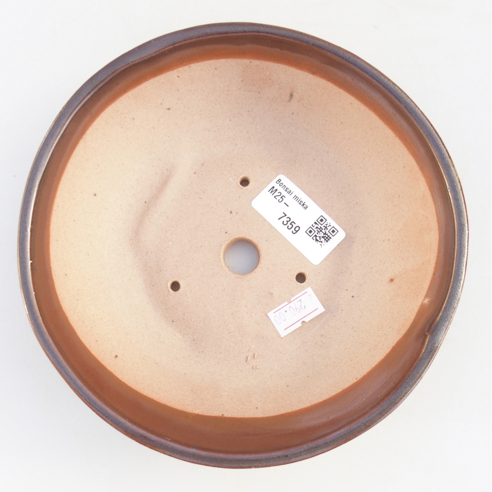 Cuenco bonsái de cerámica 17,5 x 17,5 x 5 cm, marrón