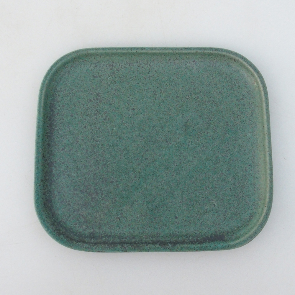 Cuenco bonsái + platillo H38 - 12x10x5,5 cm. - verde