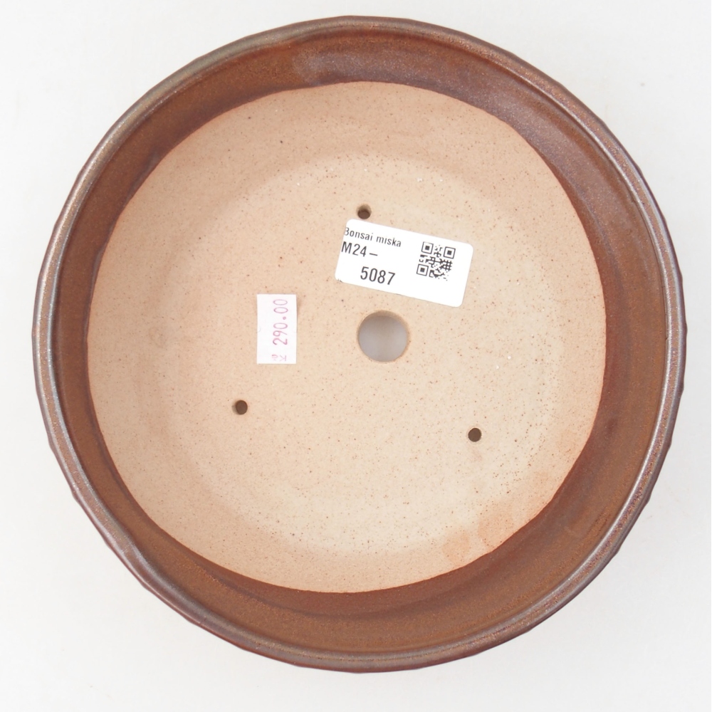 Cuenco bonsái de cerámica 17,5 x 17,5 x 5 cm, marrón
