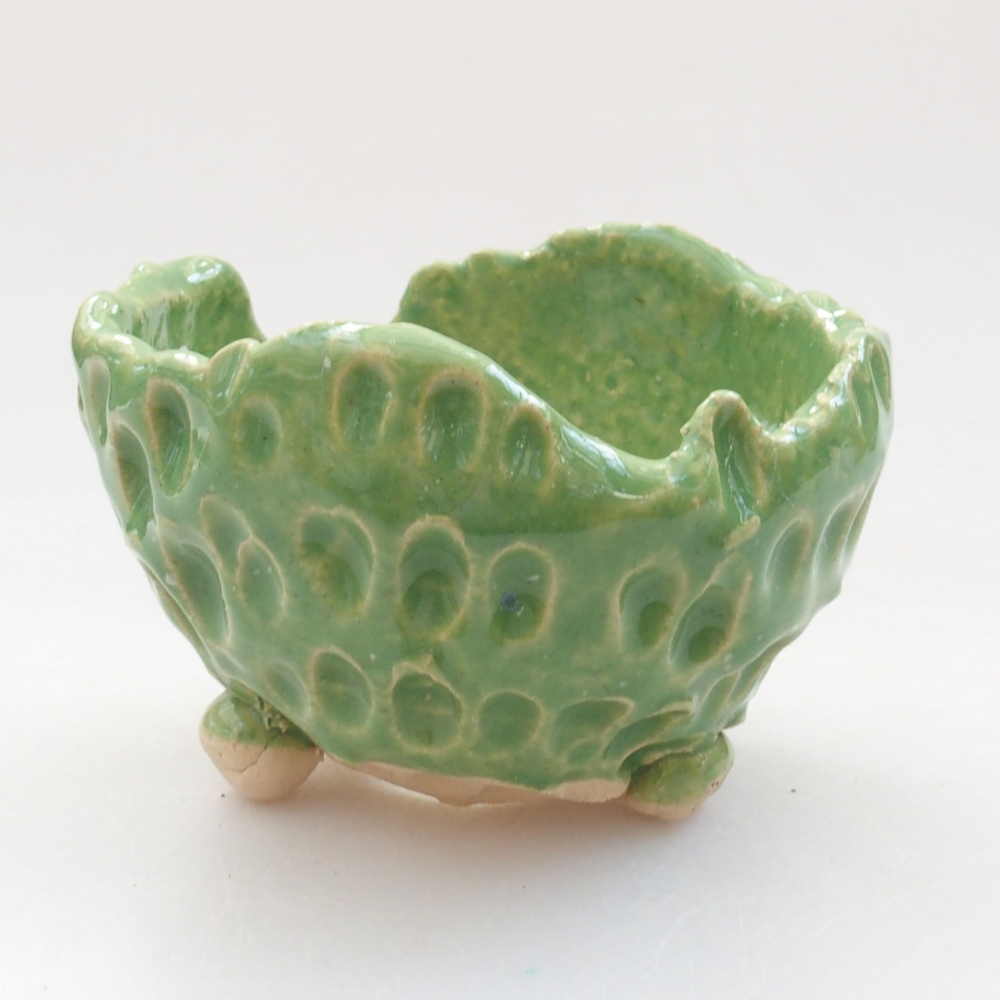 Concha de cerámica 7 x 7 x 5 cm , color verde