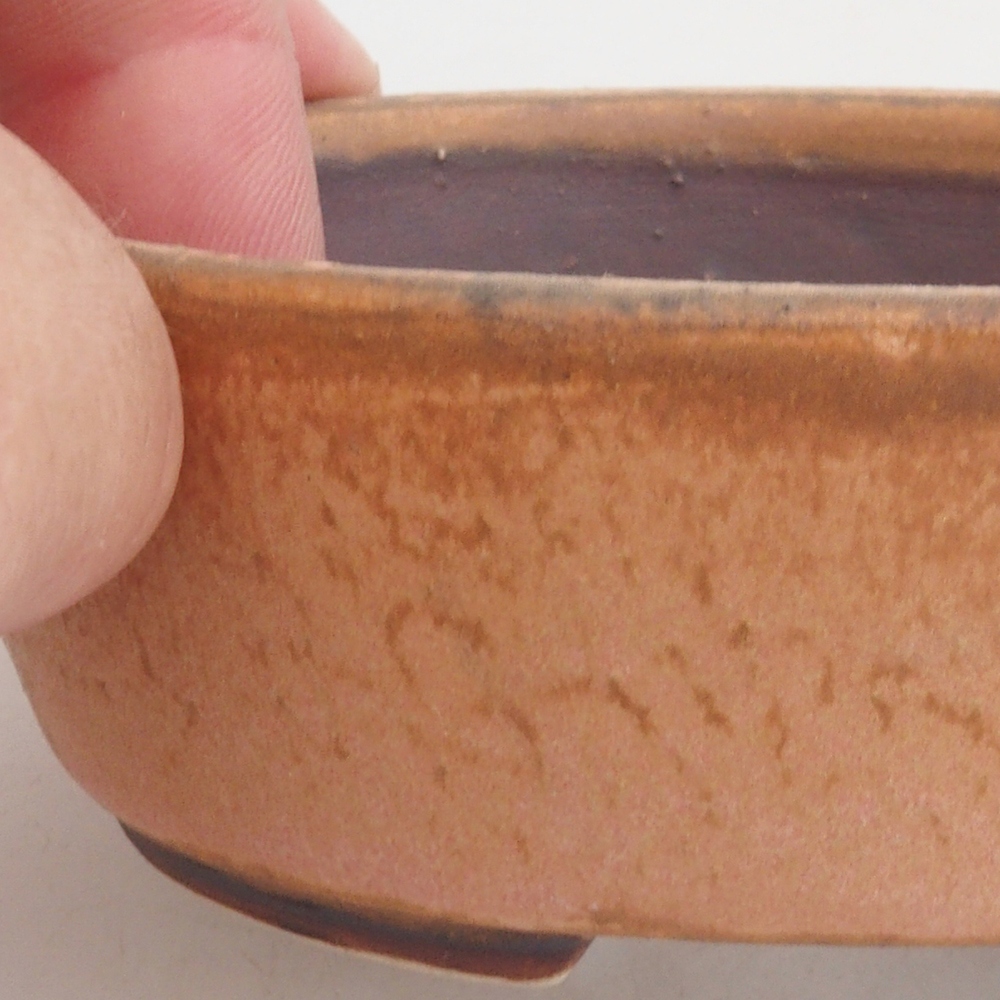 Cuenco bonsái de cerámica 10 x 8,5 x 4 cm, marrón