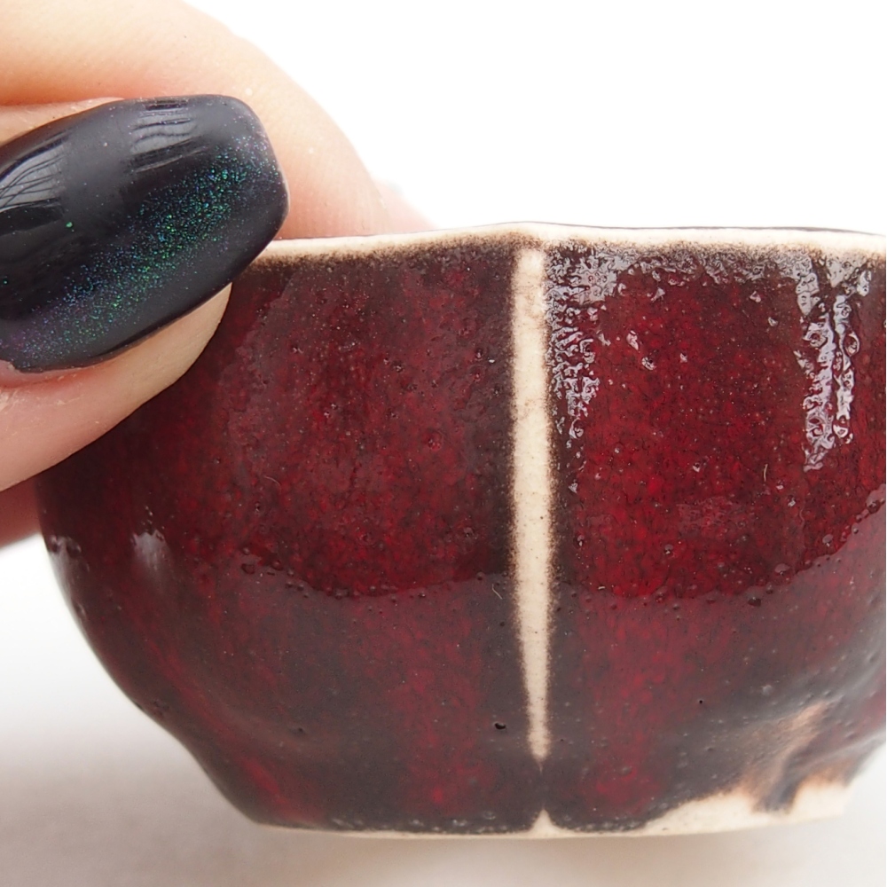 Cuenco mini bonsái 6 x 6 x 3 cm, color rojo