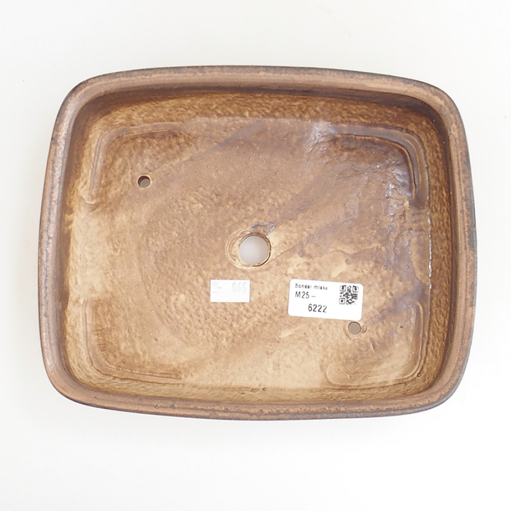 Cuenco bonsái de cerámica 21,5 x 17,5 x 5,5 cm, marrón
