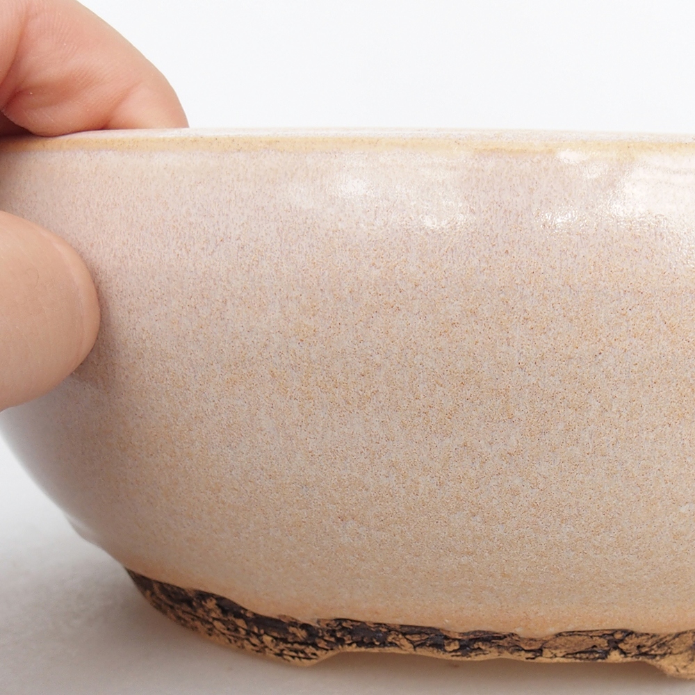Cuenco bonsái de cerámica 18,5 x 18,5 x 7,5 cm, color beige