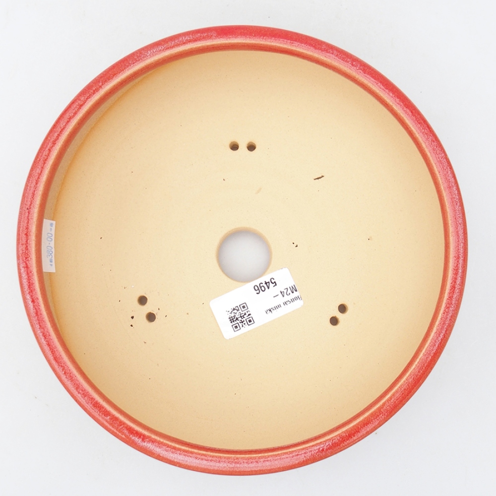 Cuenco bonsái de cerámica 19 x 19 x 6 cm, color rojo