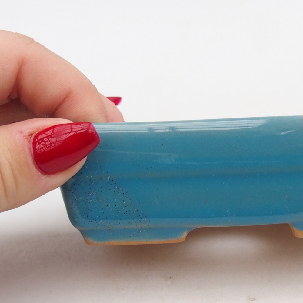 Cuenco bonsái de cerámica 10 x 7 x 3 cm, color azul