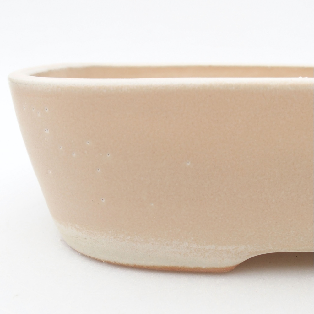 Cuenco bonsái de cerámica 23 x 17,5 x 5,5 cm, color beige
