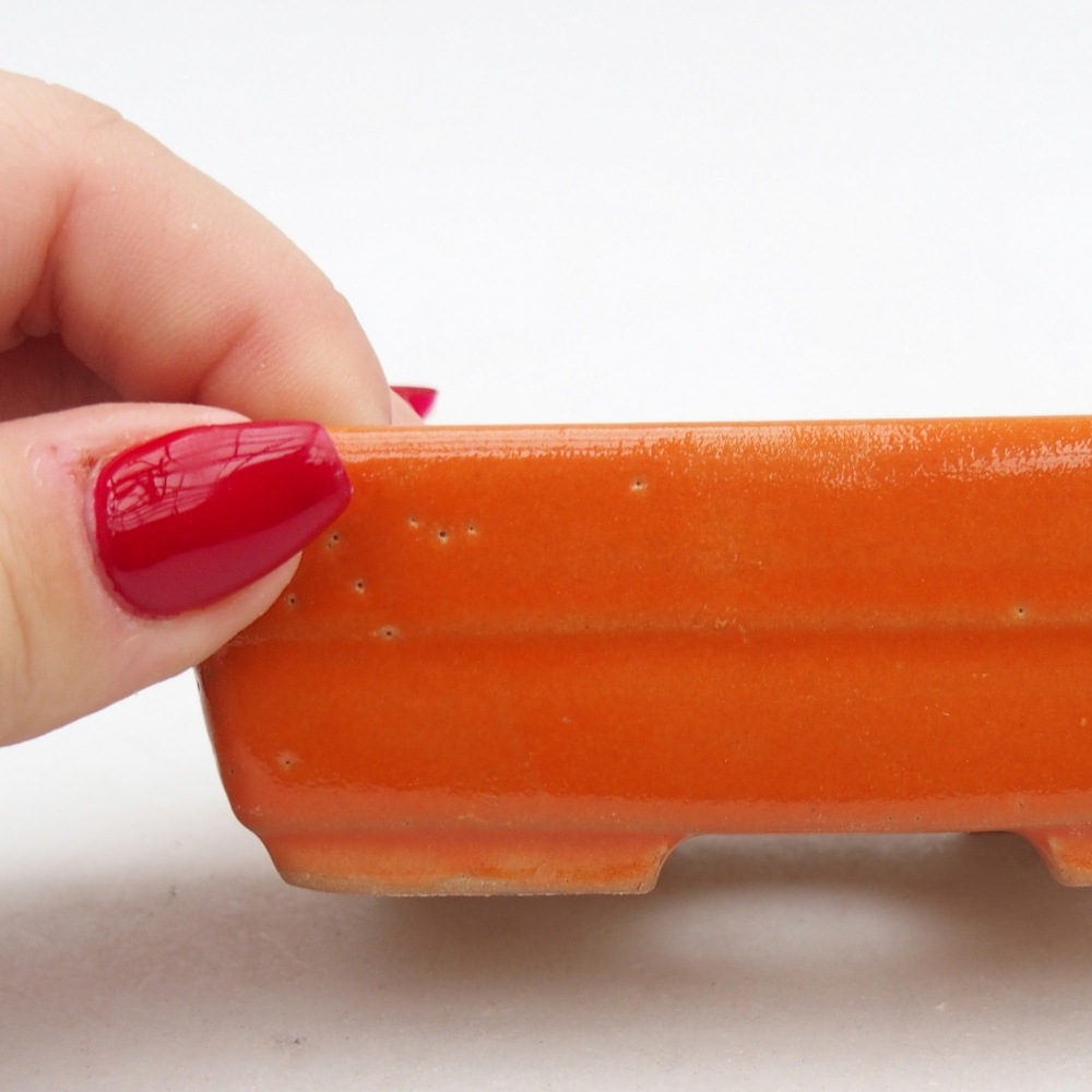 Cuenco bonsái de cerámica 10 x 7 x 3 cm, naranja