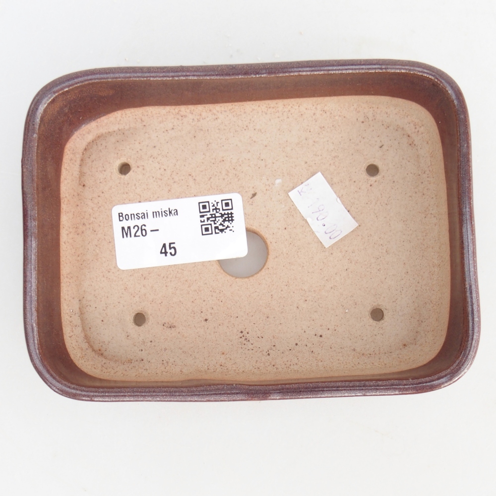 Cuenco bonsái de cerámica 12,5 x 9,5 x 3,5 cm, marrón