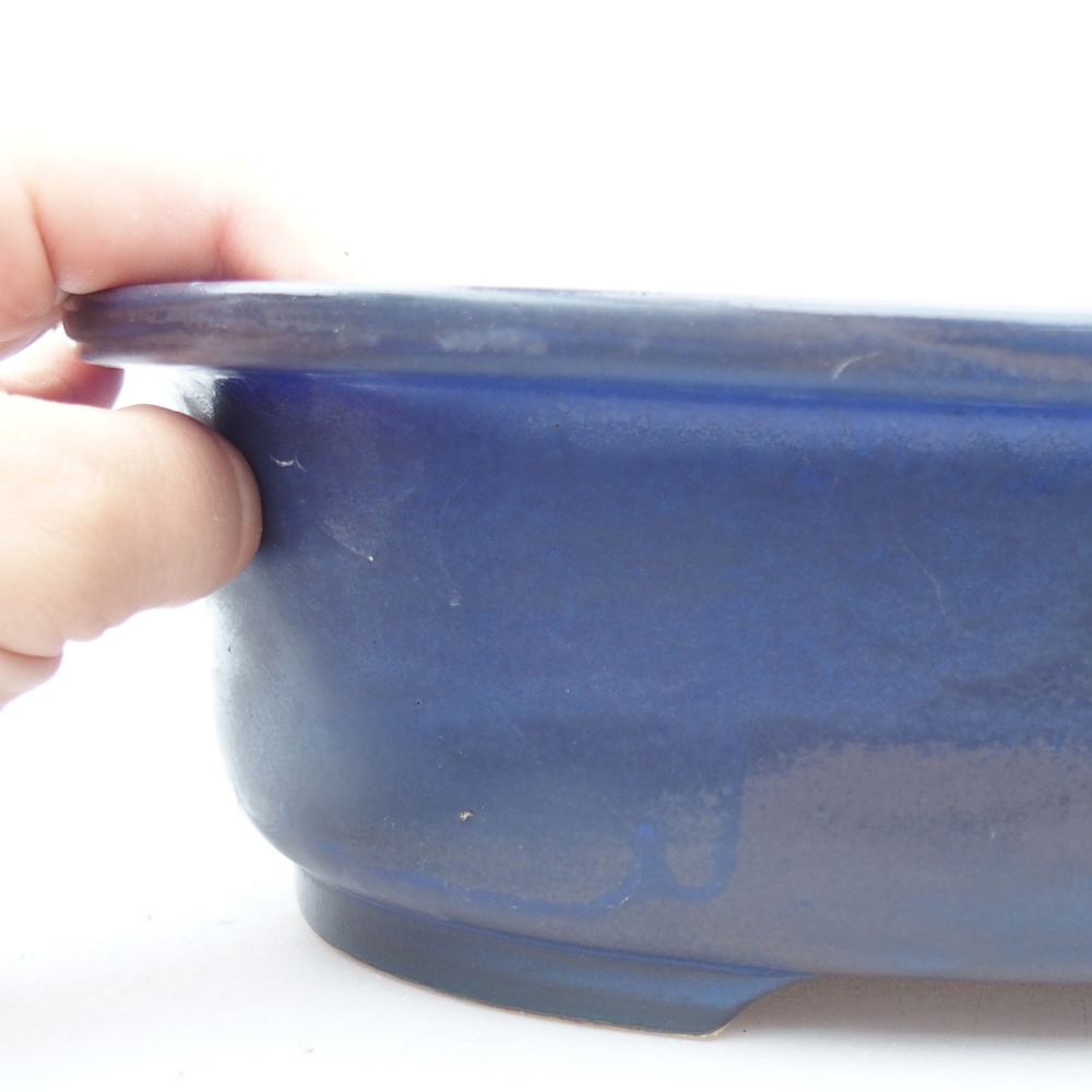 Cuenco bonsái de cerámica 26 x 22 x 8 cm, color azul