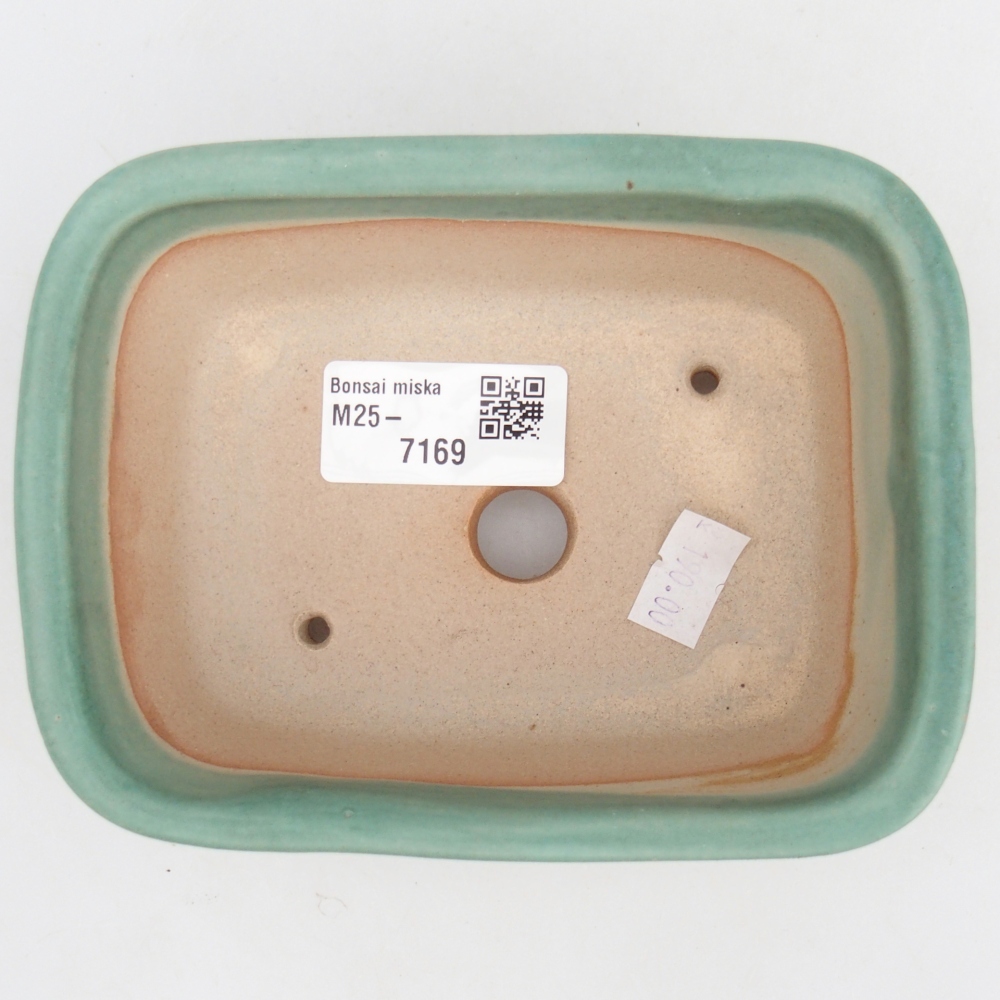 Cuenco bonsái de cerámica 13,5 x 10,5 x 6 cm, verde