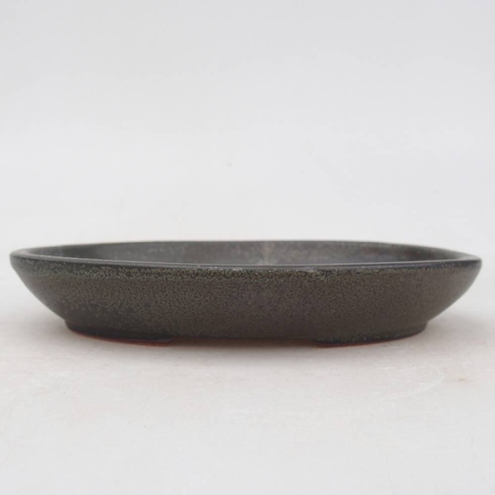 Cuenco bonsái de cerámica 15,5 x 11 x 2,5 cm, gris