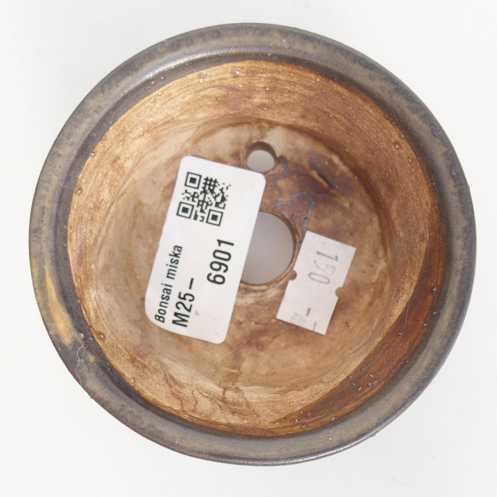 Cuenco bonsái de cerámica 8 x 8 x 4,5 cm, marrón