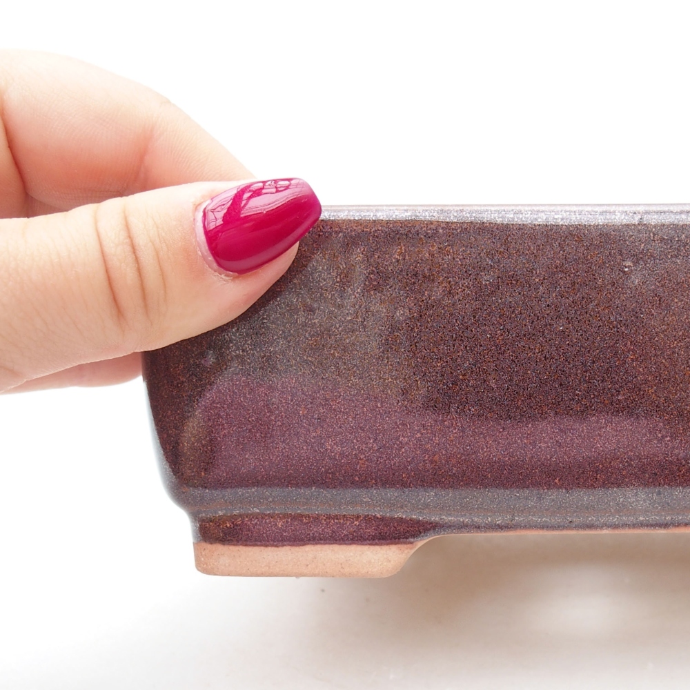 Cuenco bonsái de cerámica 15 x 11 x 5,5 cm, marrón