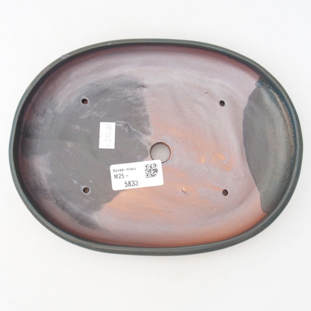 Cuenco bonsái de cerámica 22 x 17 x 5 cm, verde