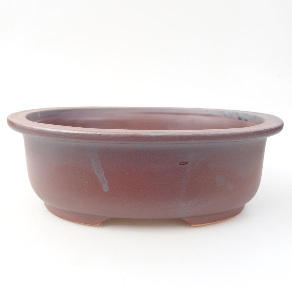 Cuenco bonsái de cerámica 23 x 19 x 8 cm, color metálico