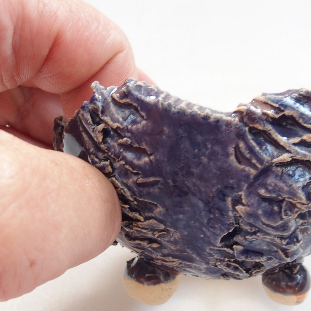 Concha de cerámica 7 x 7 x 5 cm , color azul