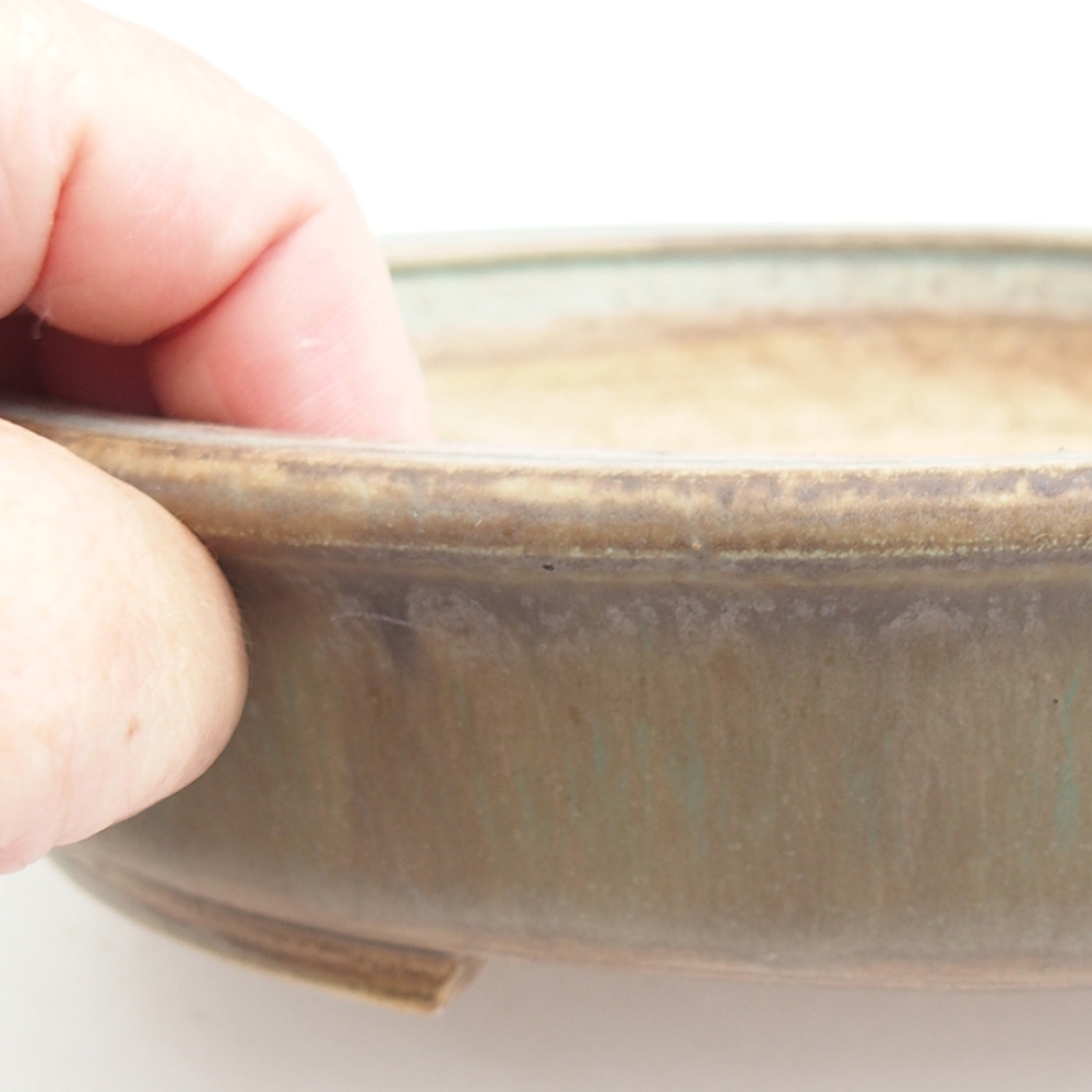 Cuenco bonsái de cerámica 23 x 19,5 x 4,5 cm, verde