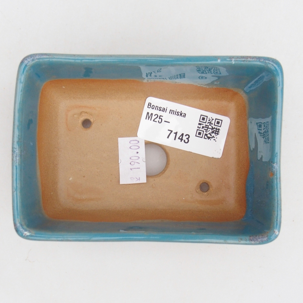 Cuenco bonsái de cerámica 10,5 x 7,5 x 4,5 cm, color azul