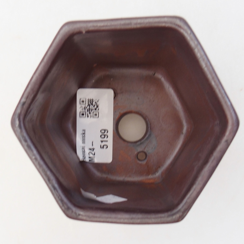 Cuenco bonsái de cerámica 9 x 8 x 8 cm, color metálico