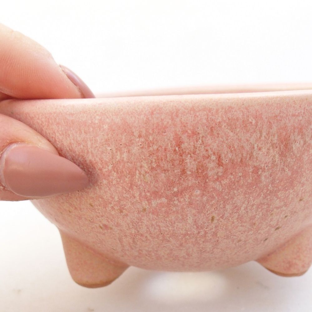 Cuenco bonsái de cerámica 9,5 x 9,5 x 5 cm, rosa