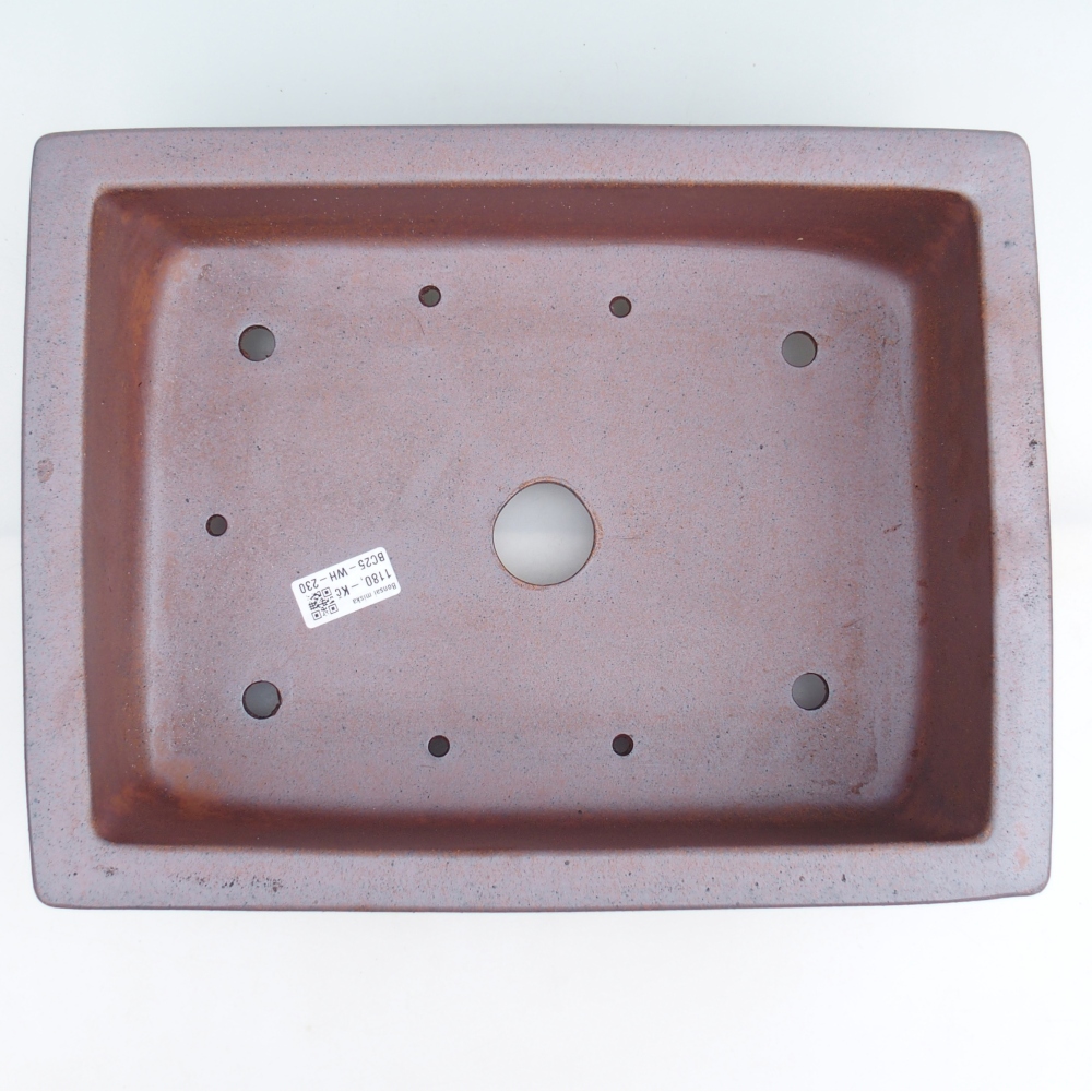 Cuenco bonsái de cerámica 35,5 x 27 x 11 cm, color metal