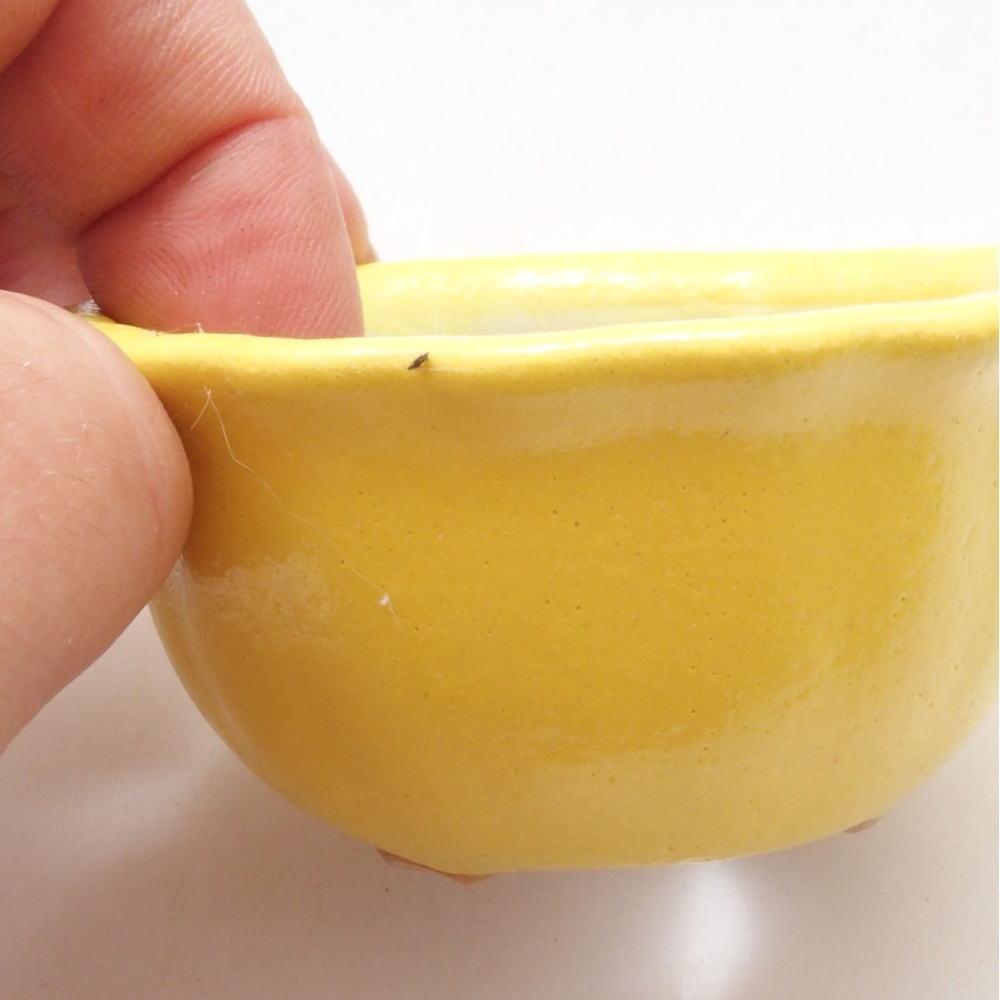 Cuenco bonsái de cerámica 7 x 3 x 3,5 cm, amarillo