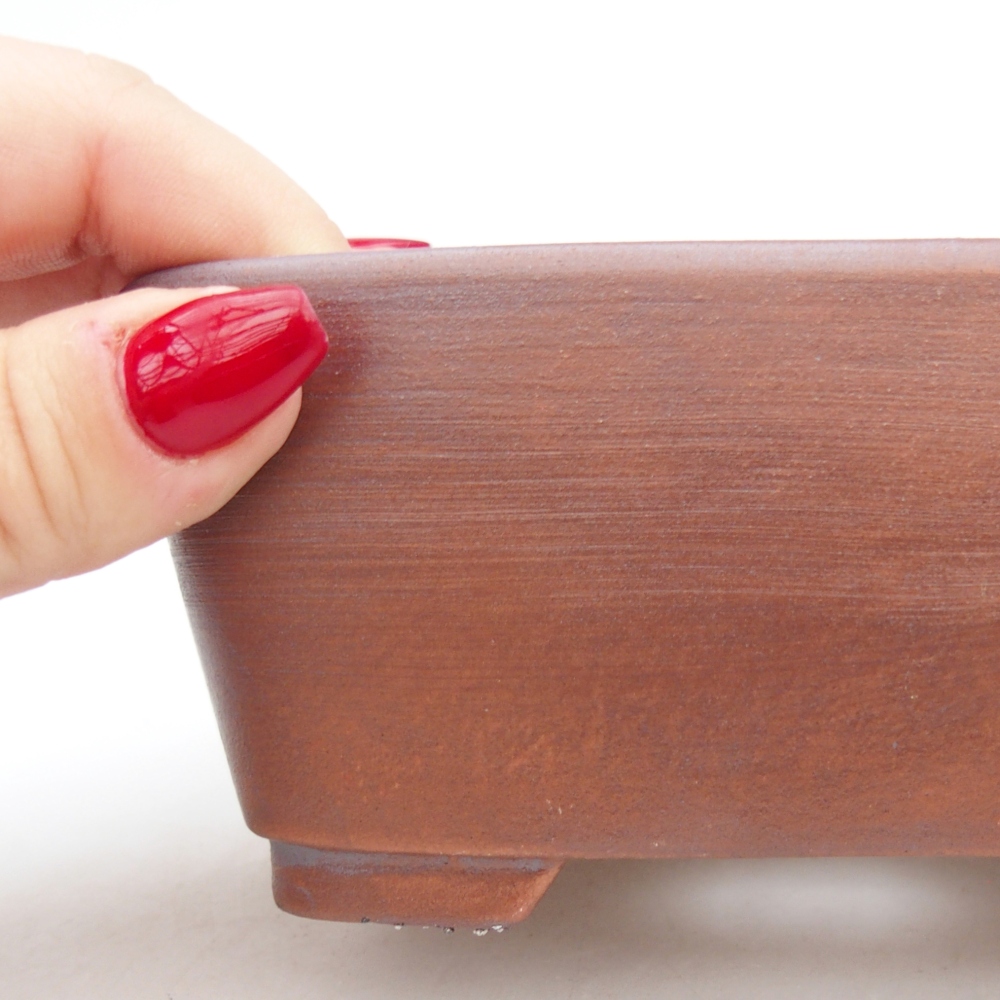 Cuenco bonsái de cerámica 13,5 x 10,5 x 6 cm, color metálico