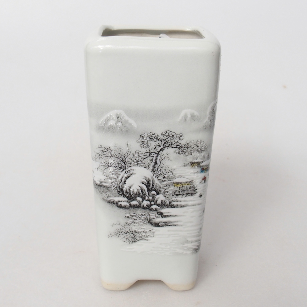 Cuenco bonsái de cerámica 5,5 x 5,5 x 12 cm, color blanco