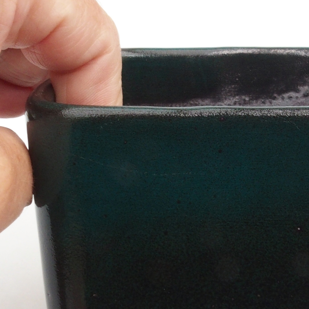 Cuenco bonsái de cerámica 10 x 10 x 8 cm, verde