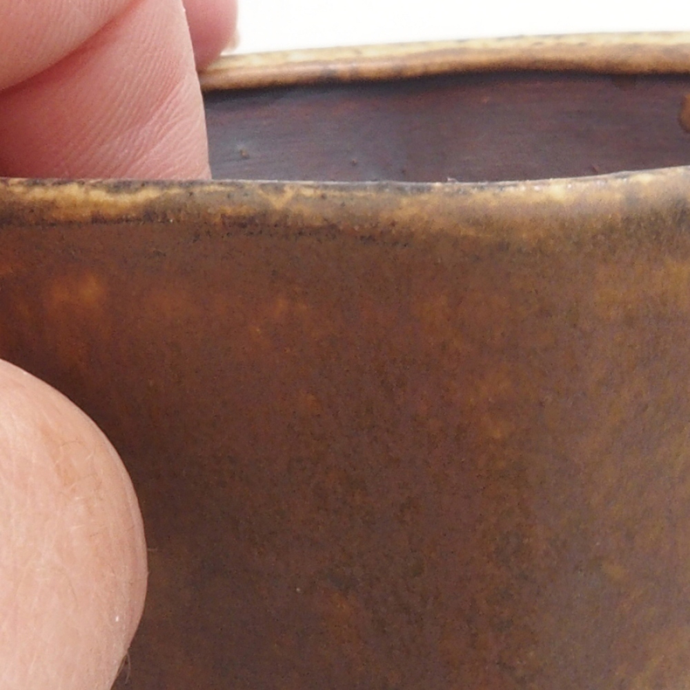 Cuenco bonsái de cerámica 10 x 8,5 x 4 cm, marrón