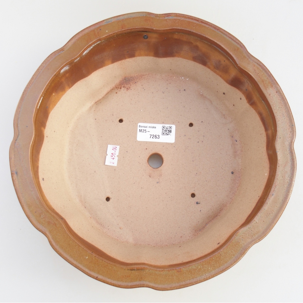 Cuenco bonsái de cerámica 27 x 27 x 8 cm, marrón