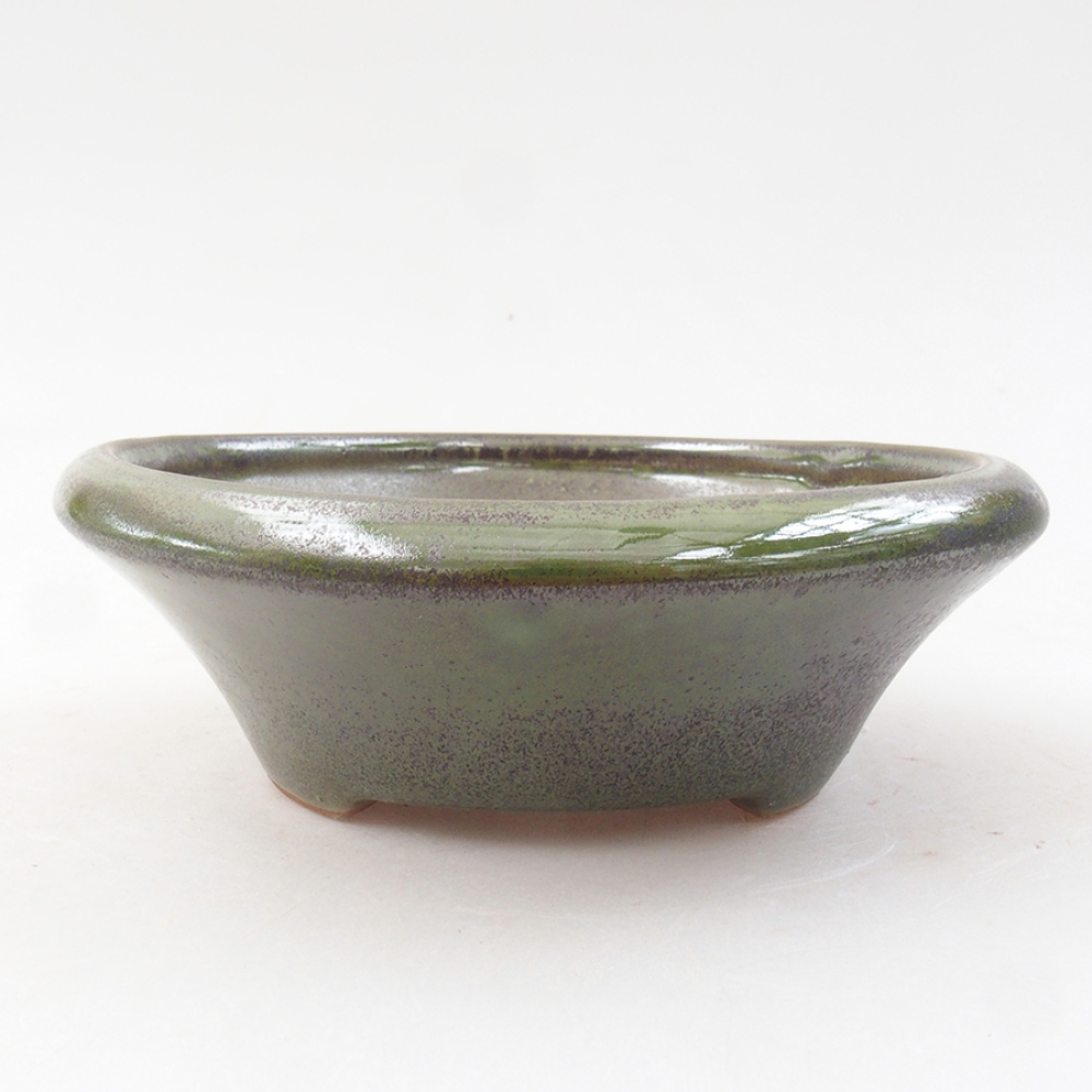 Cuenco bonsái de cerámica 13,5 x 13,5 x 5 cm, verde